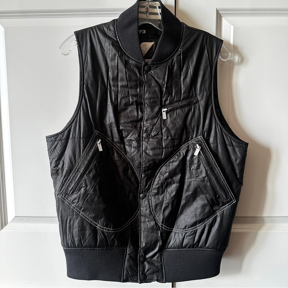 Y-3 YOHJI YAMAMOTO ADIDAS QUILTED BLACK VEST